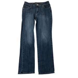 Lee Womens Jeans Size 4 Blue Denim Relaxed Fit Straight Leg Mid Rise Medium Wash